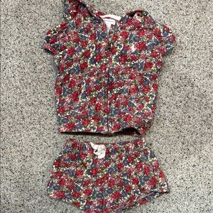 Ralph Lauren Floral Zip Hoodie & Shorts Set in Red, Blue, Green